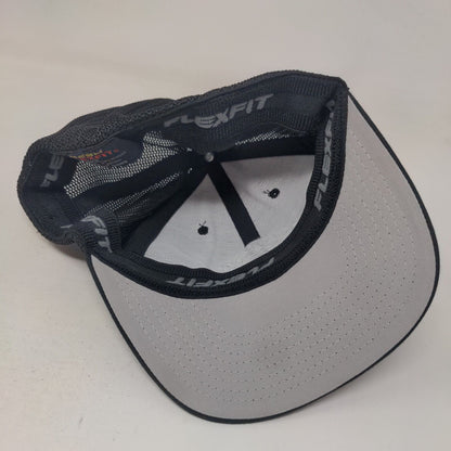 Koloa Surf Company Kauai Hawaii Fitted Trucker Hat Black One Size Mesh Flex Fit