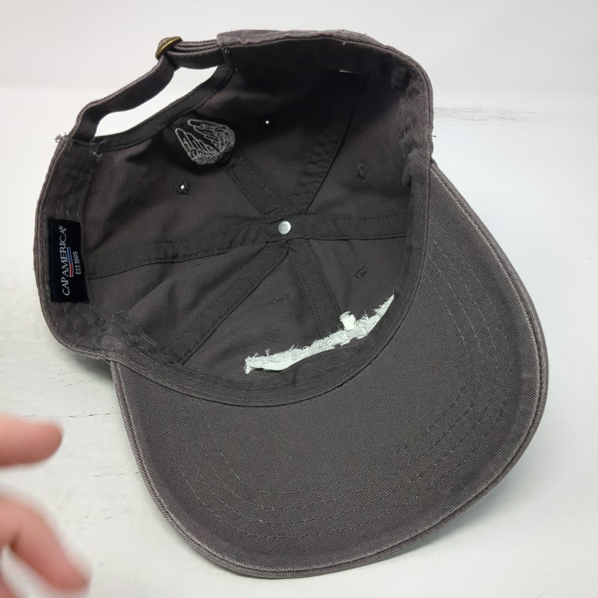 Cap America Gray Baseball Hat One Size Angels Envy Whiskey Wings Slideback Logo