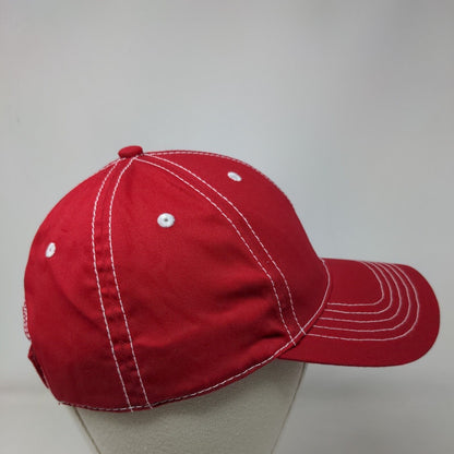 Unbranded Strapback Hat Red OSFM Solid Adjustable Vent Holes Blank