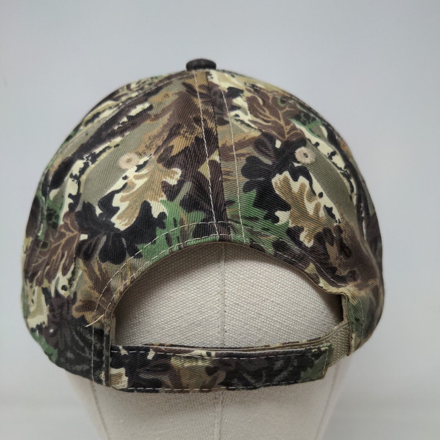 Otto Men's Strapback Black and Camo Hat Size OSFM Embroidered TU Logo