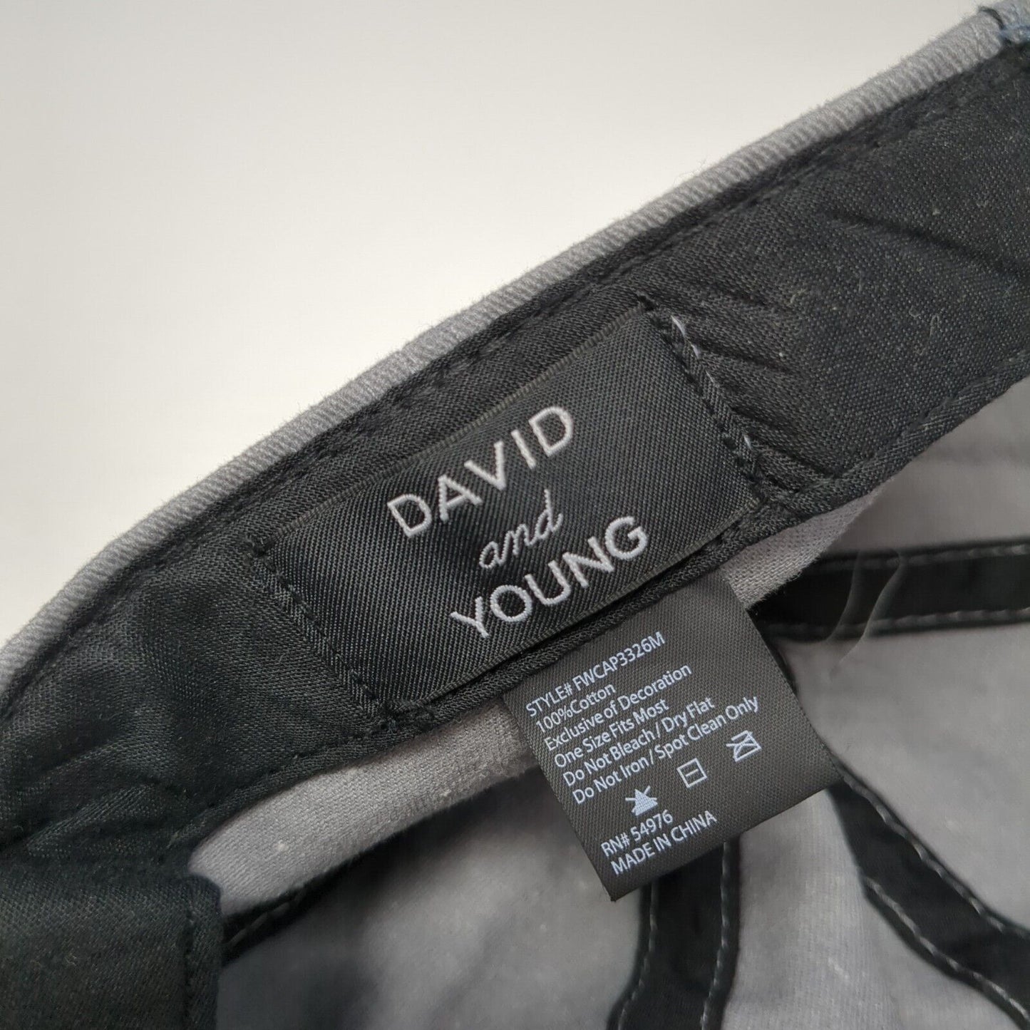 David And Young Slideback Hat Gray One Size Adjustable Embroidered Dog