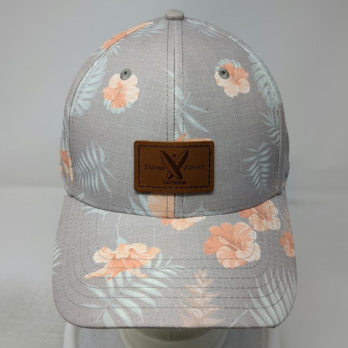 Sportsman Baseball Cap Gray One Size Floral Tropical Hibiscus Dana Point Hat