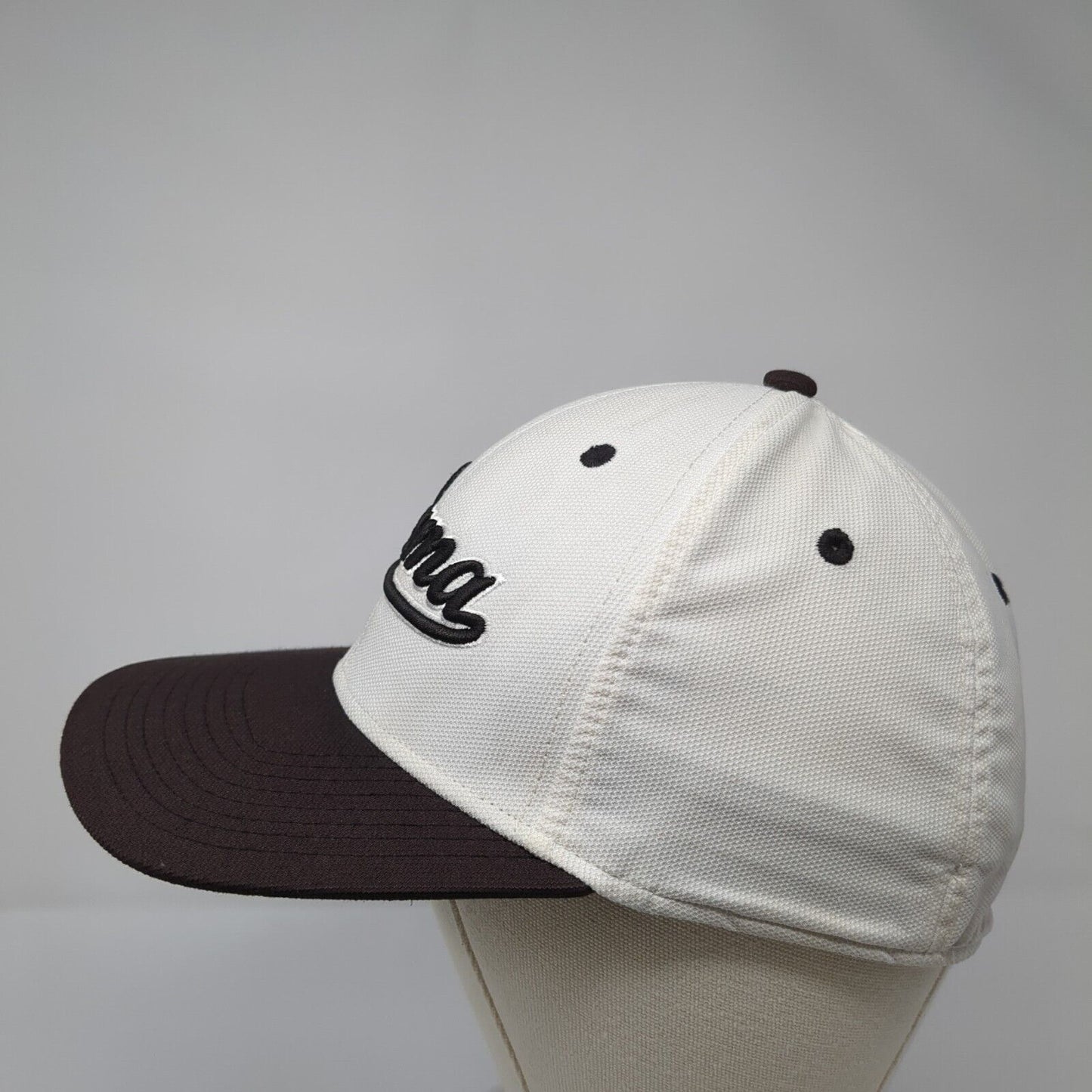PUMA Fitted Hat White S/M Embroidered Colorblock Dry Cell 6 Panel