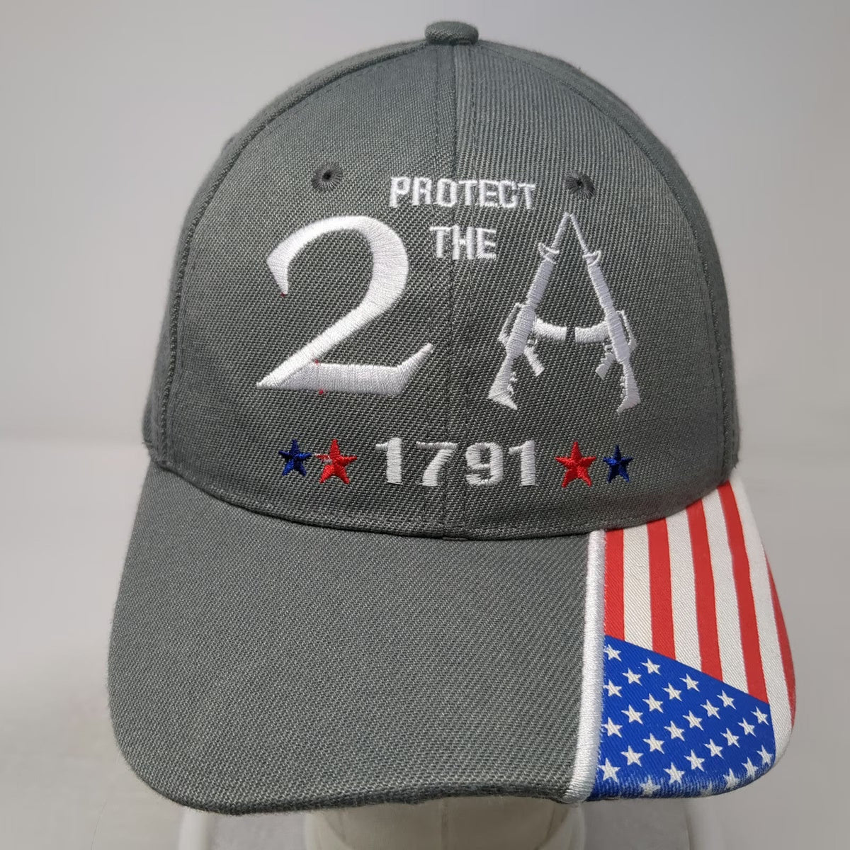 Kys Baseball Cap Gray One Size 2nd Amendment Protect 2A 1791 American Flag Hat