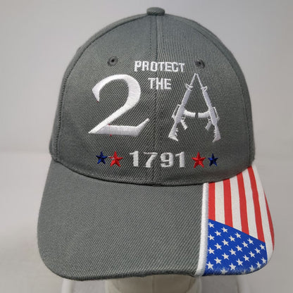 Kys Baseball Cap Gray One Size 2nd Amendment Protect 2A 1791 American Flag Hat