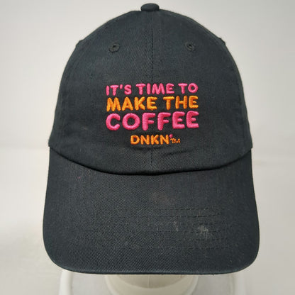 Dunkin It's Time To Make The Coffee Baseball Cap Black One Size Strapback Hat