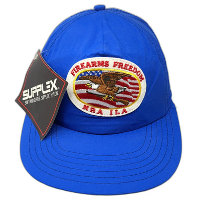 NRA 5 Panel Blue Hat One Size Firearms Freedom ILA Supplex Nylon Snapback