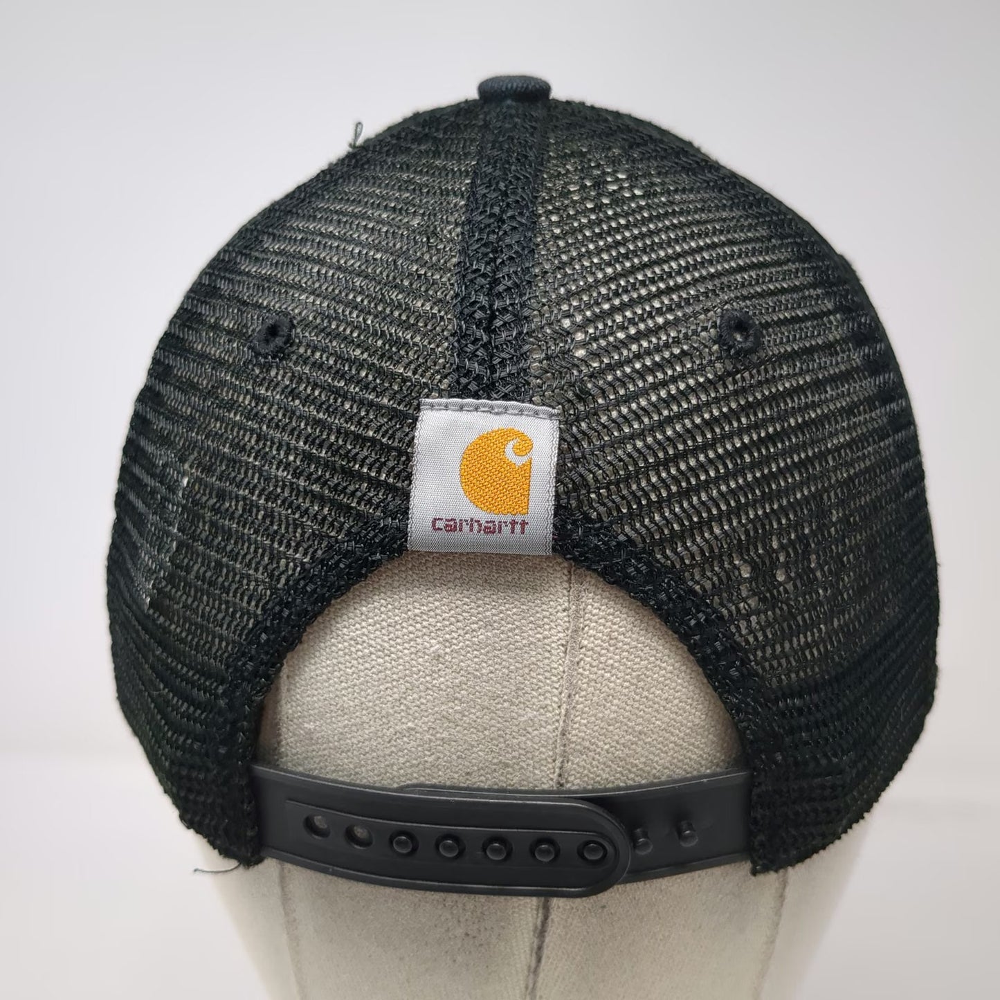 Carhartt Trucker Hat Black One Size Snapback Mesh Back Embroidered Logo Work