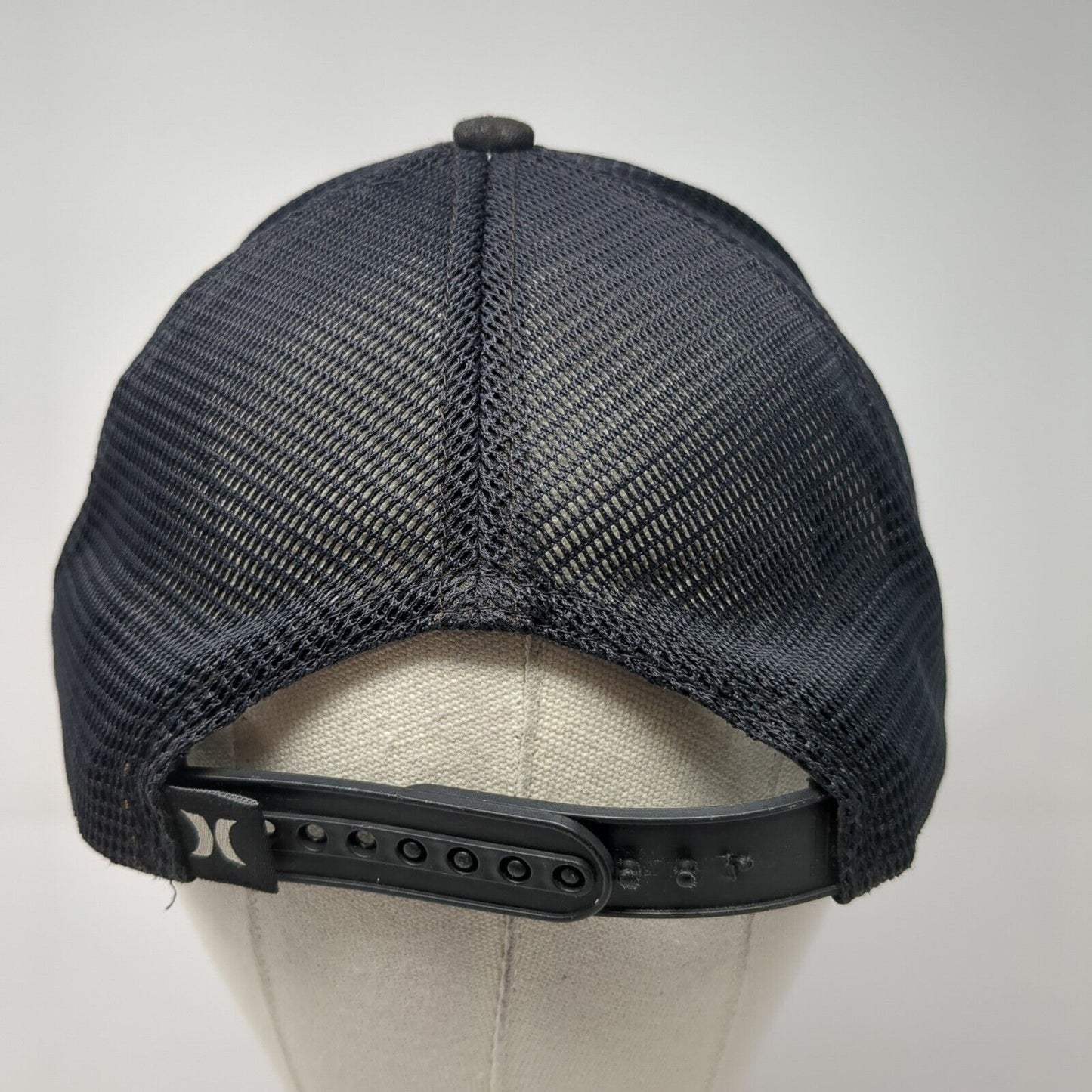 Hurley Patch Snapback Mesh Back Trucker Hat Black One Size 6 Panel