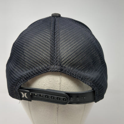 Hurley Patch Snapback Mesh Back Trucker Hat Black One Size 6 Panel