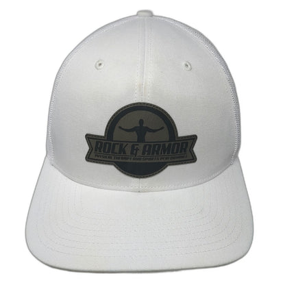 Richardson Trucker Hat White OSFM Rock & Armor Physical Therapy Mesh Snapback