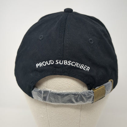 GQ Slideback Hat Black One Size Solid Leather Strap Proud Subscriber