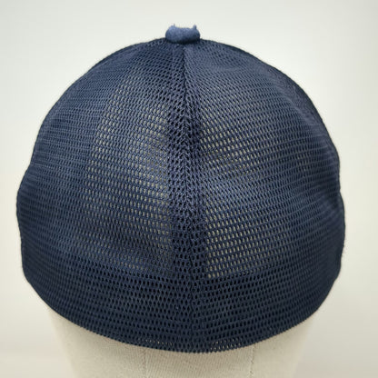 Flexfit Baseball Cap Blue M Lighthouse Christian Schools Patch Mesh Back Hat