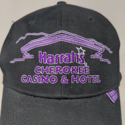 Harrah's Cherokee Casino & Hotel Men's Strapback Hat Black Purple Embroidered