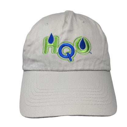 HQO Strapback Hat Tan OSFA Adjustable Embroidered Vented Holes Cotton Hit Wear