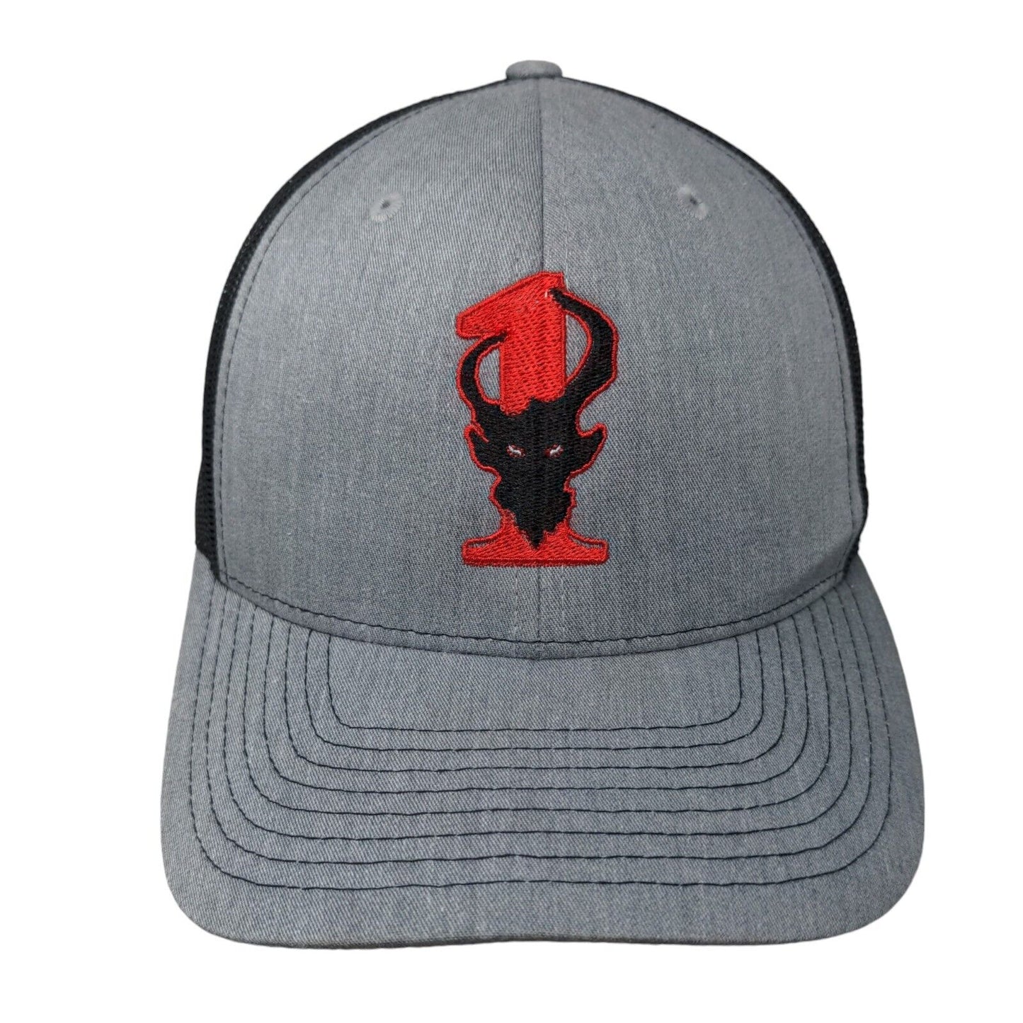 Richardson Snapback Trucker Hat Gray One Size Adjustable Embroidered Mesh Back