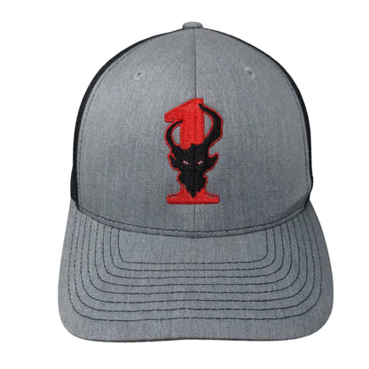 Richardson Snapback Trucker Hat Gray One Size Adjustable Embroidered Mesh Back