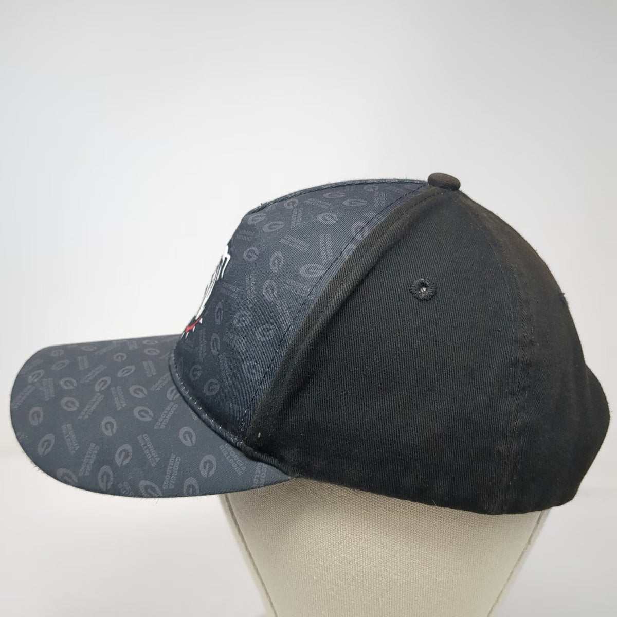 Three In 5 Panel Gray One Size Georgia Bulldogs Mascot Logo Snapback Hat
