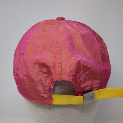 Town Talk Poplar Creek Country Club Golf Hat Pink Yellow OS Rope Brim USA Made