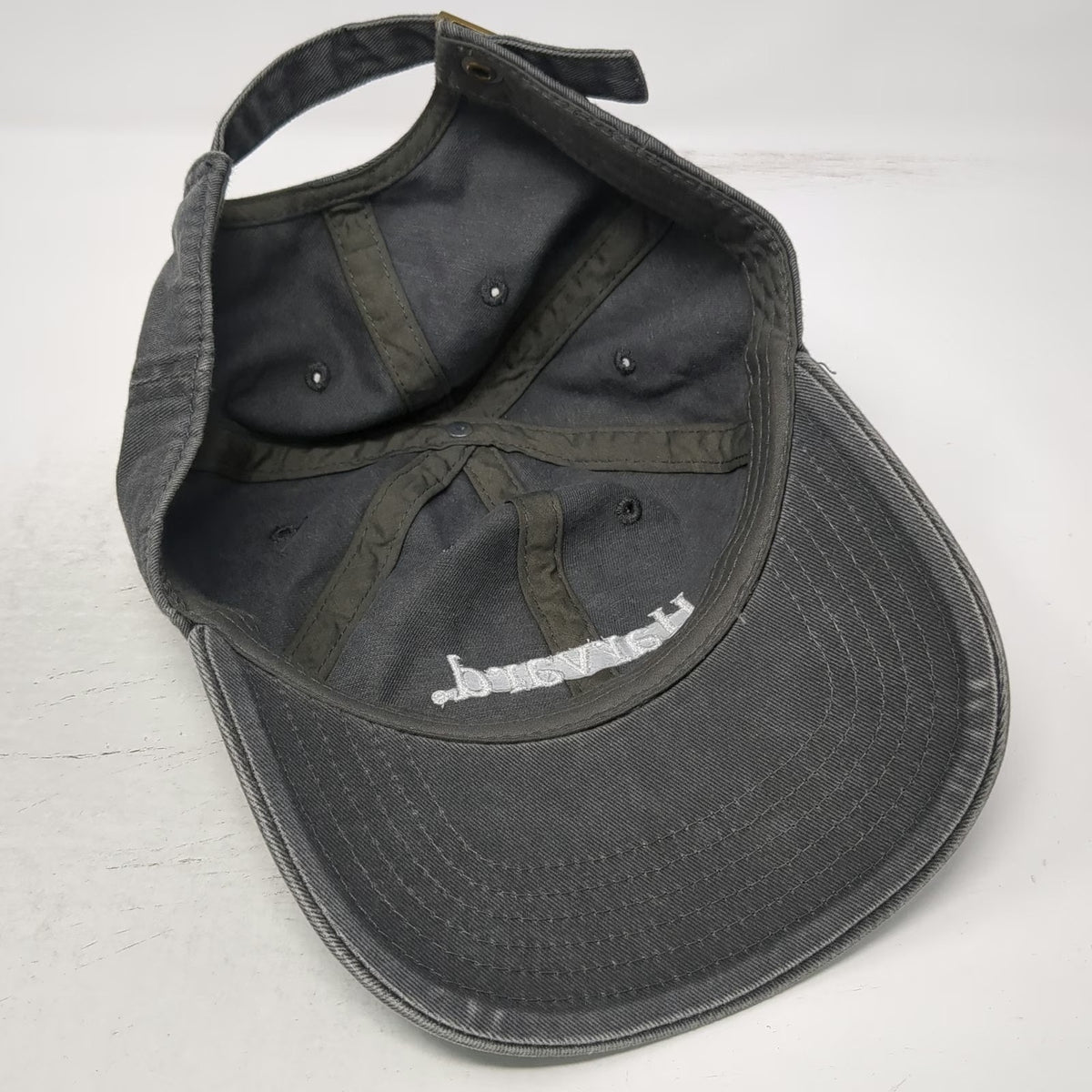 Quality Graphics Harvard Gray White One Size Baseball Cap Hat Slideback Twill