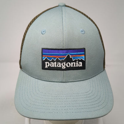 Patagonia Trucker Hat Blue Brown One Size Fitz Roy Mountain Logo Mesh Snapback