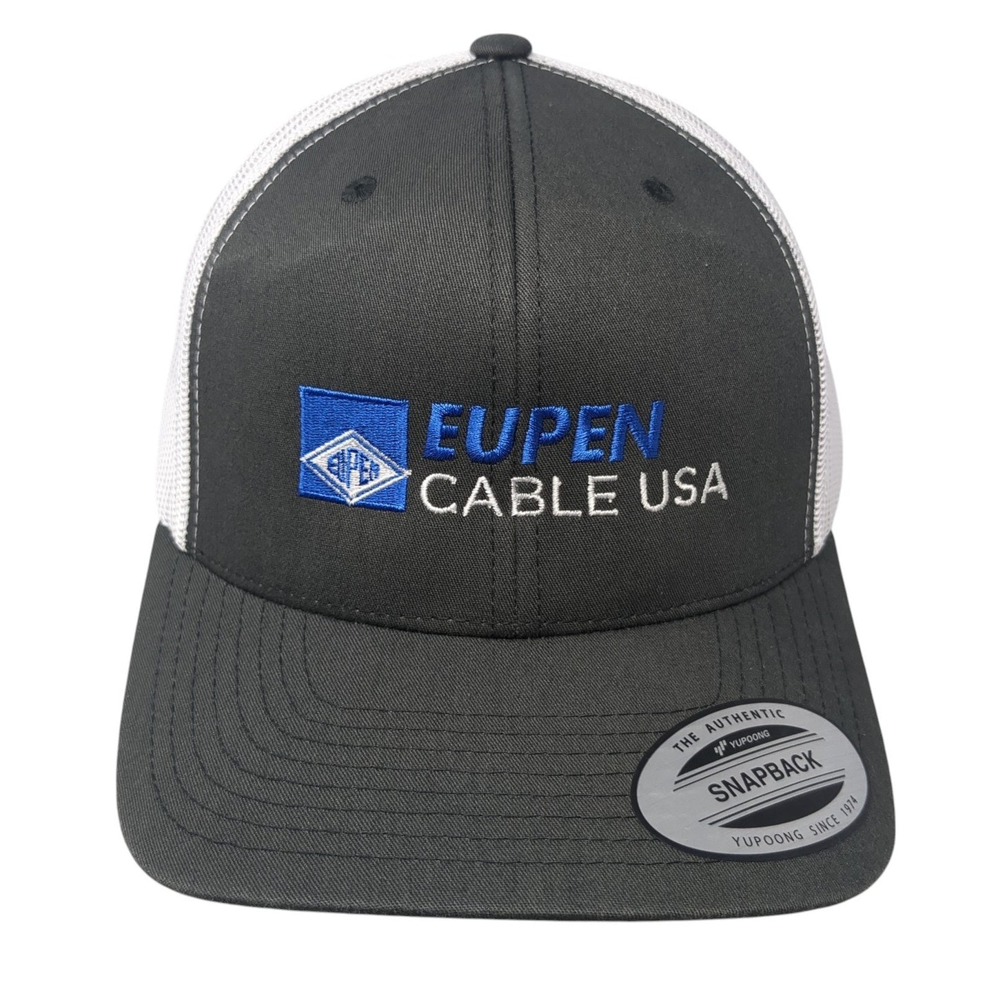 Eupen Cable USA Snapback Trucker Hat Gray One Size Mesh Back Yupoong