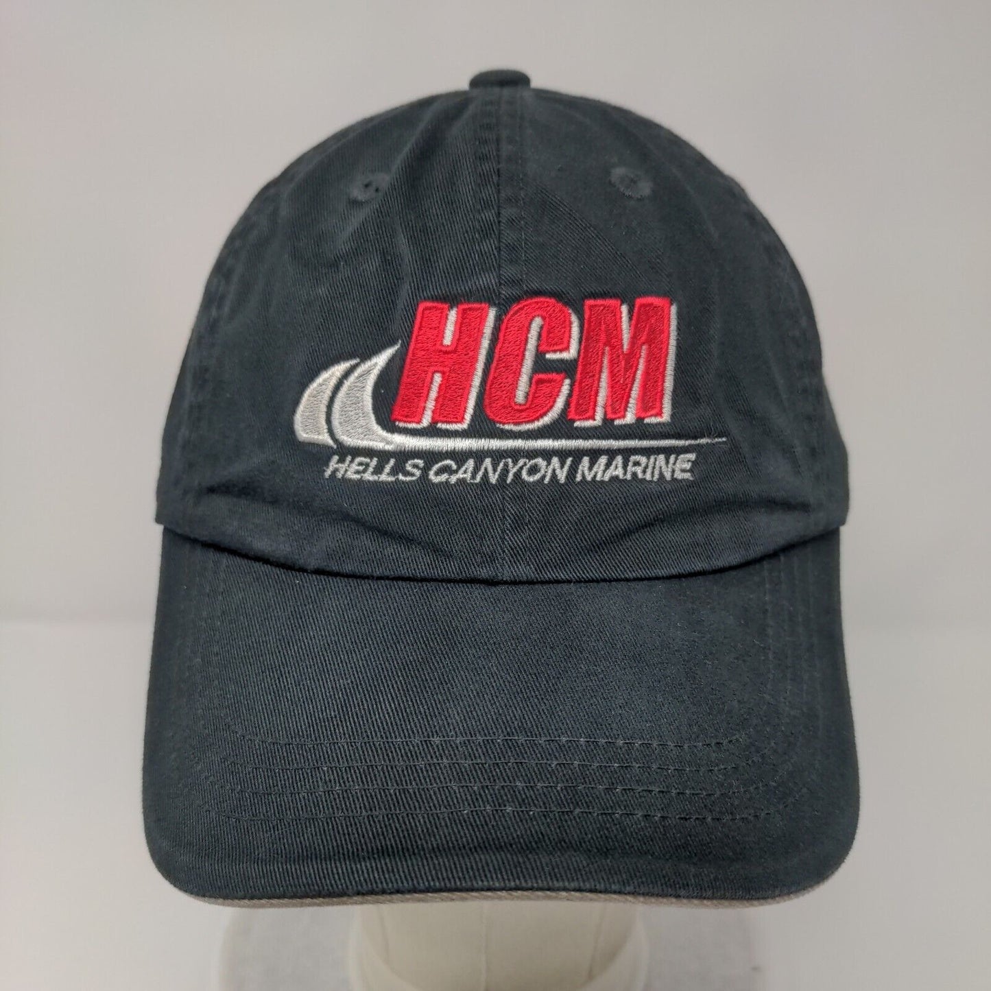 HCM Hells Canyon Marine Strapback Hat Black One Size Embroidered