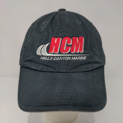 HCM Hells Canyon Marine Strapback Hat Black One Size Embroidered