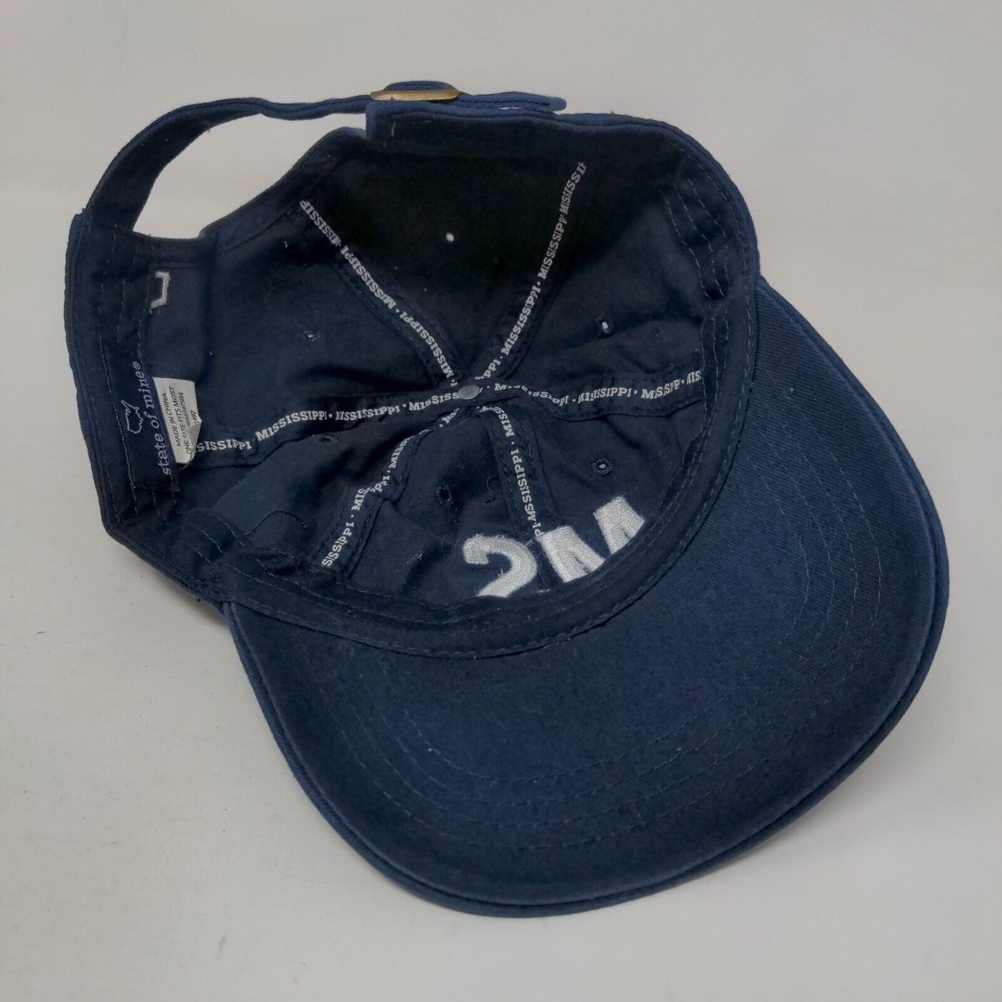 MS Slideback Hat Blue OSFM Adjustable Embroidered 6 Panel State of Mine