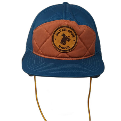 You Know Baseball Cap Blue OSFM Quilted Ear Flaps Silver Spur Ranch Patch Hat