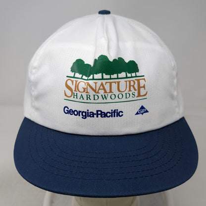 OWNCO Georgia-Pacific Hardwoods 5 Panel White Blue Vintage Snapback Hat Trees