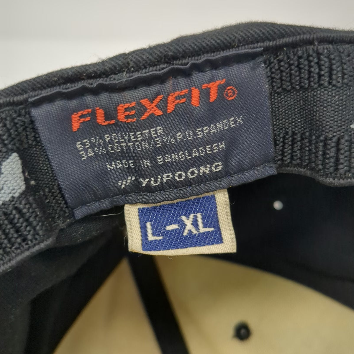 Flexfit Baseball Cap Black XL Enthuzst Shield Logo Curved Brim Fitted Tech Hat