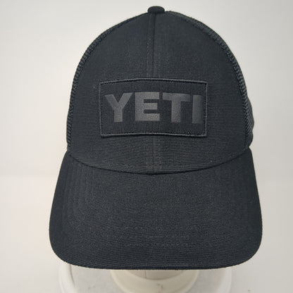 YETI Snapback Mesh Back Trucker Hat Black One Size Adjustable Outdoor