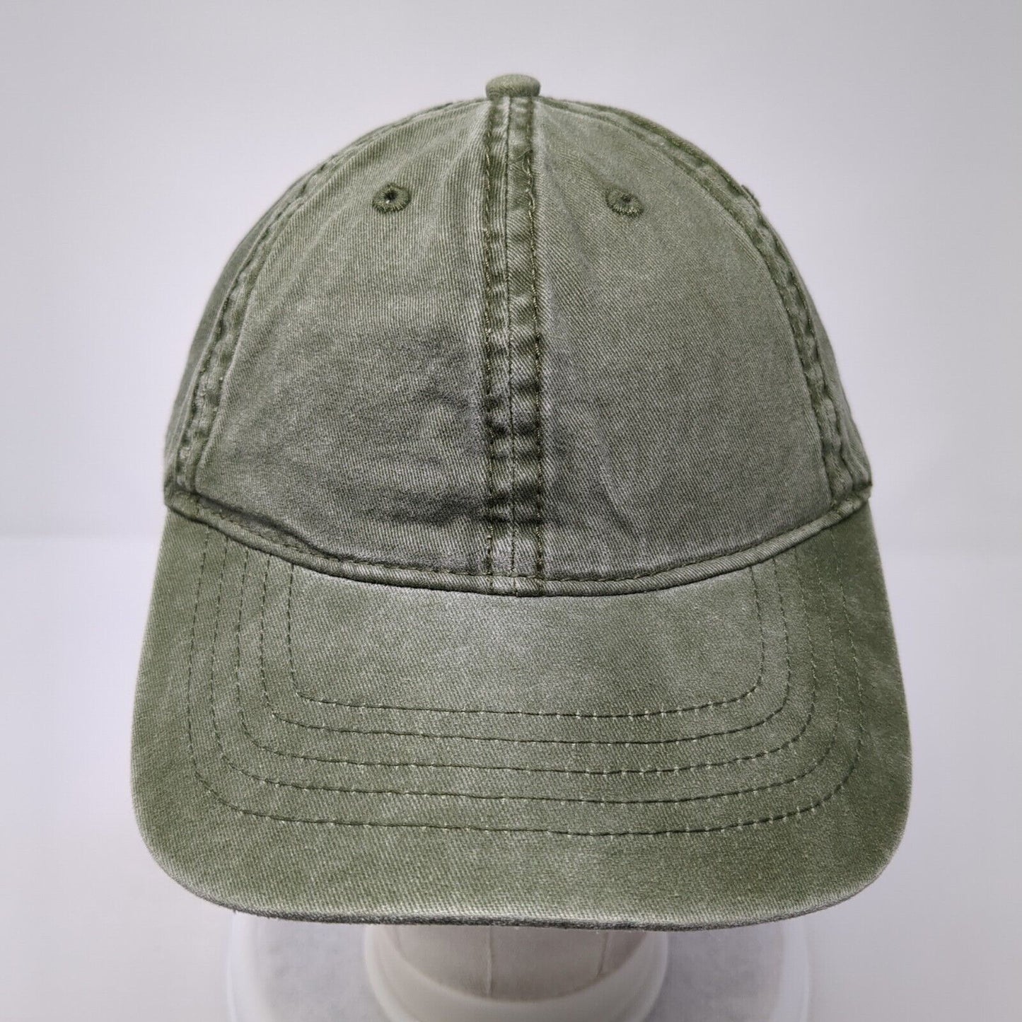 Unbranded Slideback Hat Green One Size Solid 6 Panel Vent Holes Blank