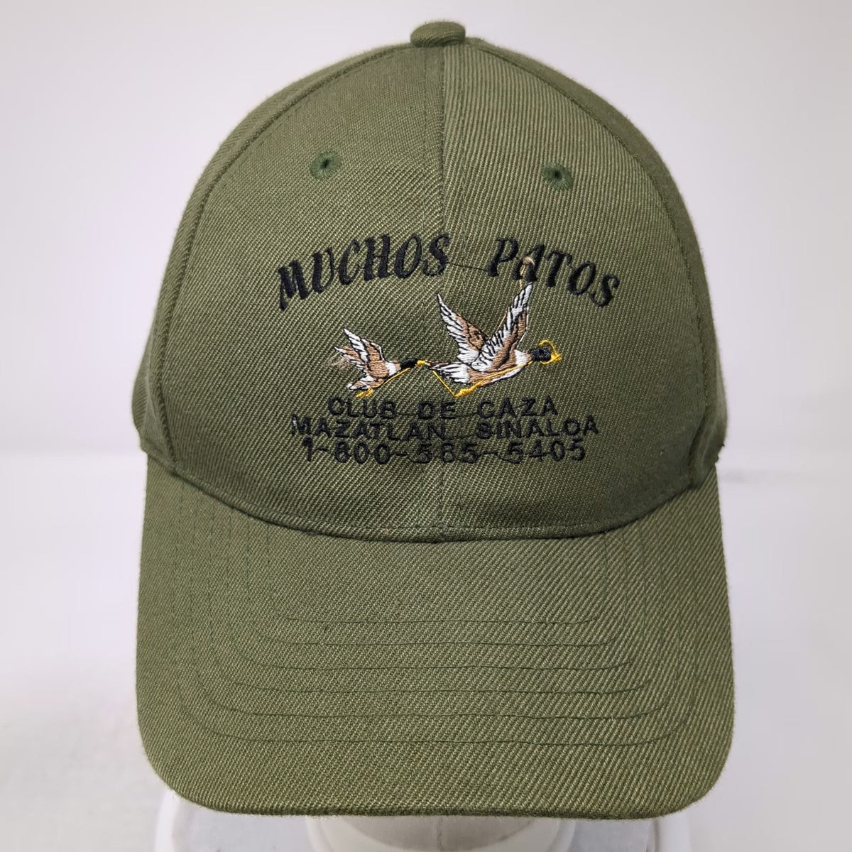 Muchos Patos Mazatlan Duck Hunting Green Baseball Cap Hat One Size Strapback