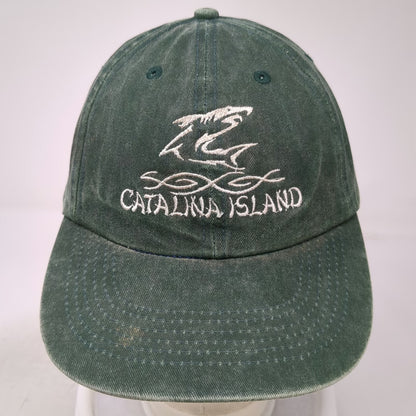 Green Baseball Cap OSFM Catalina Island Fish Embroidery Strapback Hat Fishing
