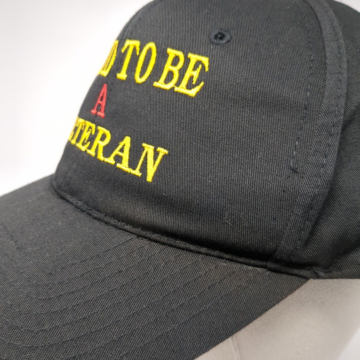 Proud To Be A Veteran Snapback Hat Black OS Adjustable Embroidered Nissun Cap