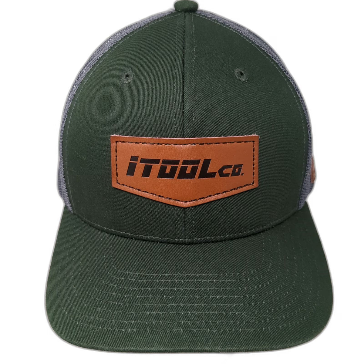 iTOOLco. Trucker Hat Green Gray One Size Mesh Snapback Logo Patch Workwear
