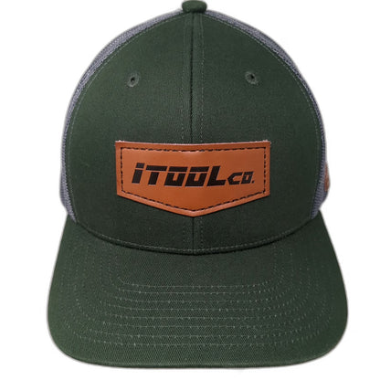 iTOOLco. Trucker Hat Green Gray One Size Mesh Snapback Logo Patch Workwear