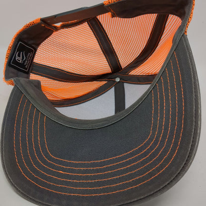 Outdoor Cap Trucker Hat Gray Orange OSFM Mesh Snapback Ontario Building Center