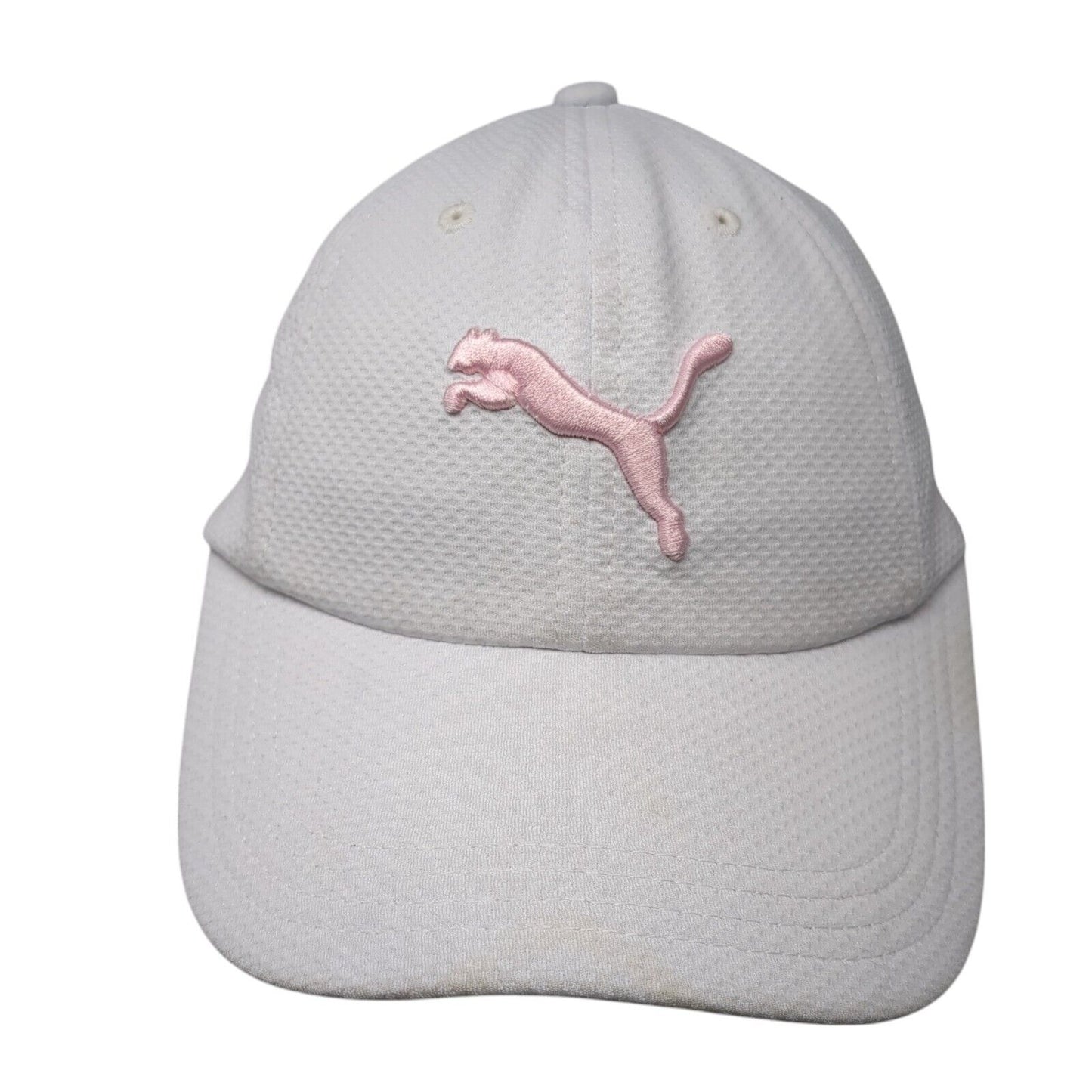 PUMA Slideback Hat White One Size Adjustable Embroidered Logo 6 Panel