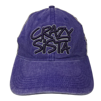 Legacy Women's Snapback Mesh Back Hat Purple Crazy Sista Embroidered Logo