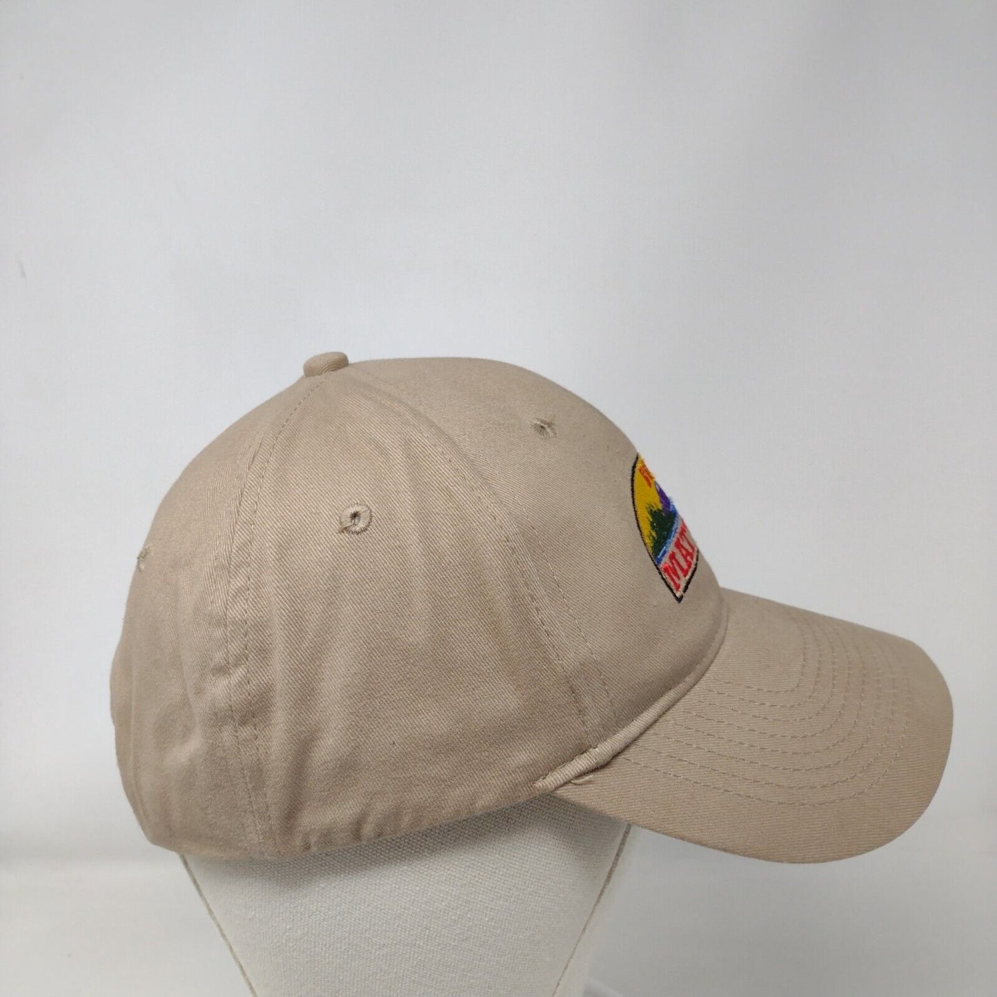 Boise Mattress Strapback Hat Tan OSFA Adjustable Embroidered 6 Panel KC Caps