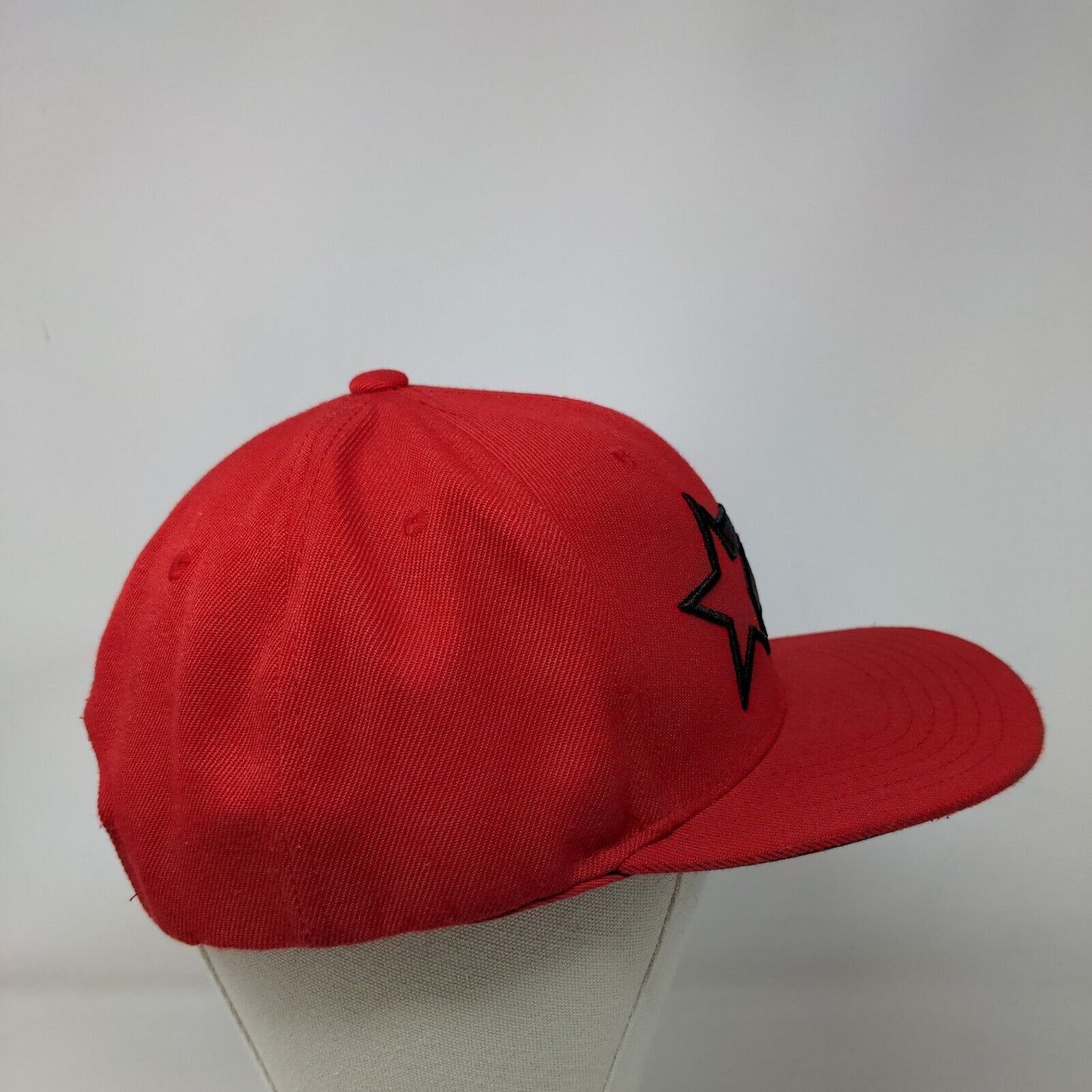 BET Snapback Hat Red One Size Embroidered Adjustable Solid 6 Panel