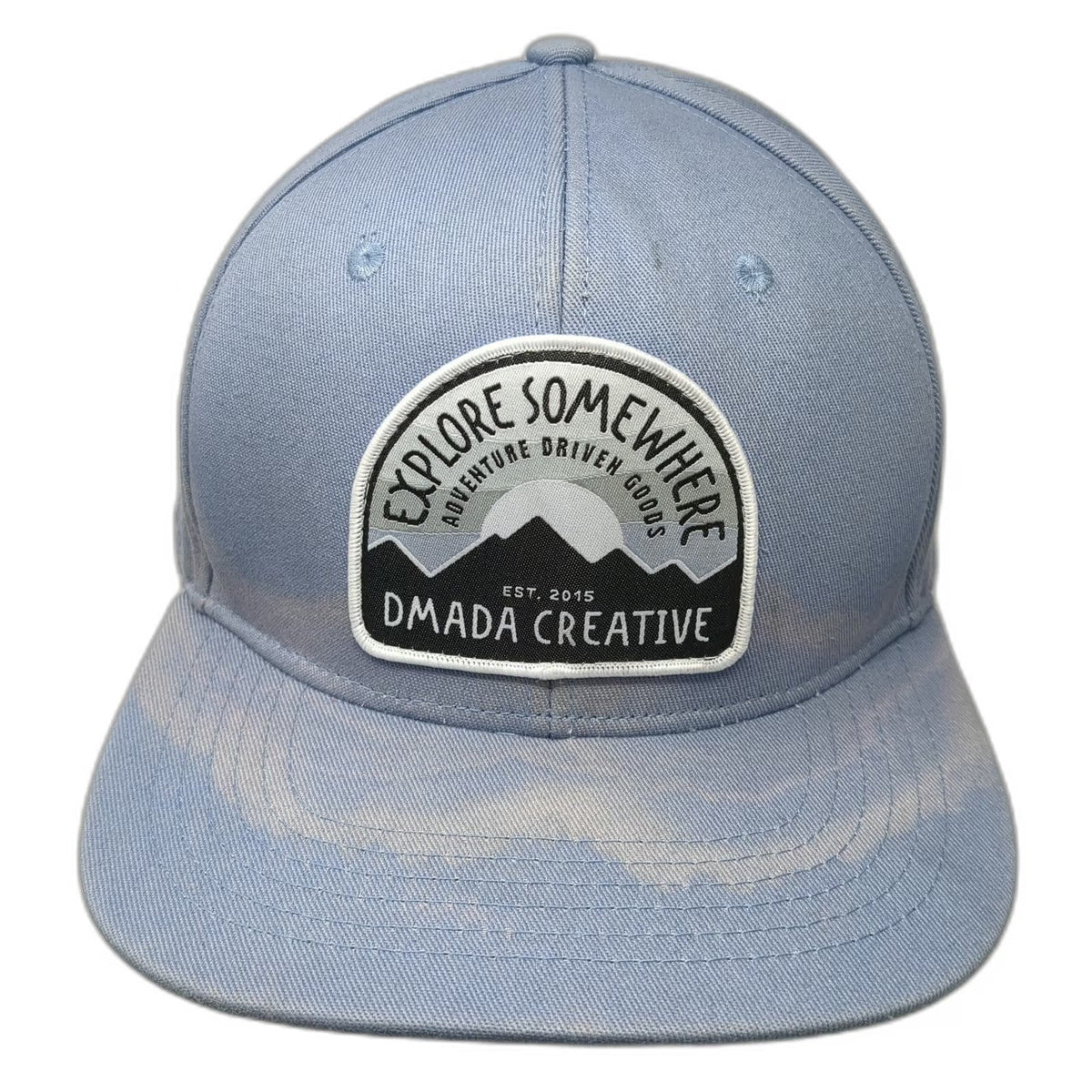 Dmada Creative Snapback Hat Blue One Size Made in USA Mountain Patch Adventure