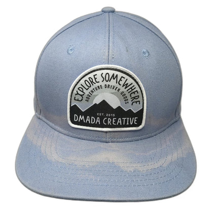 Dmada Creative Snapback Hat Blue One Size Made in USA Mountain Patch Adventure