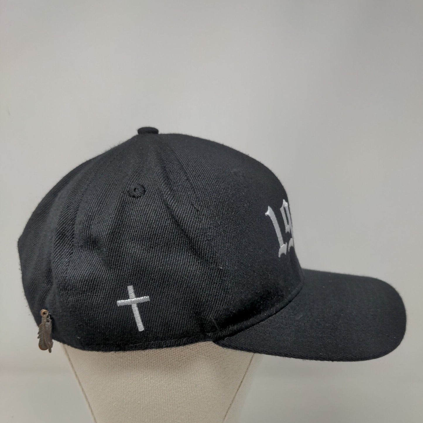 1995 Miami Snapback Hat Black One Size Embroidered Cross Adjustable