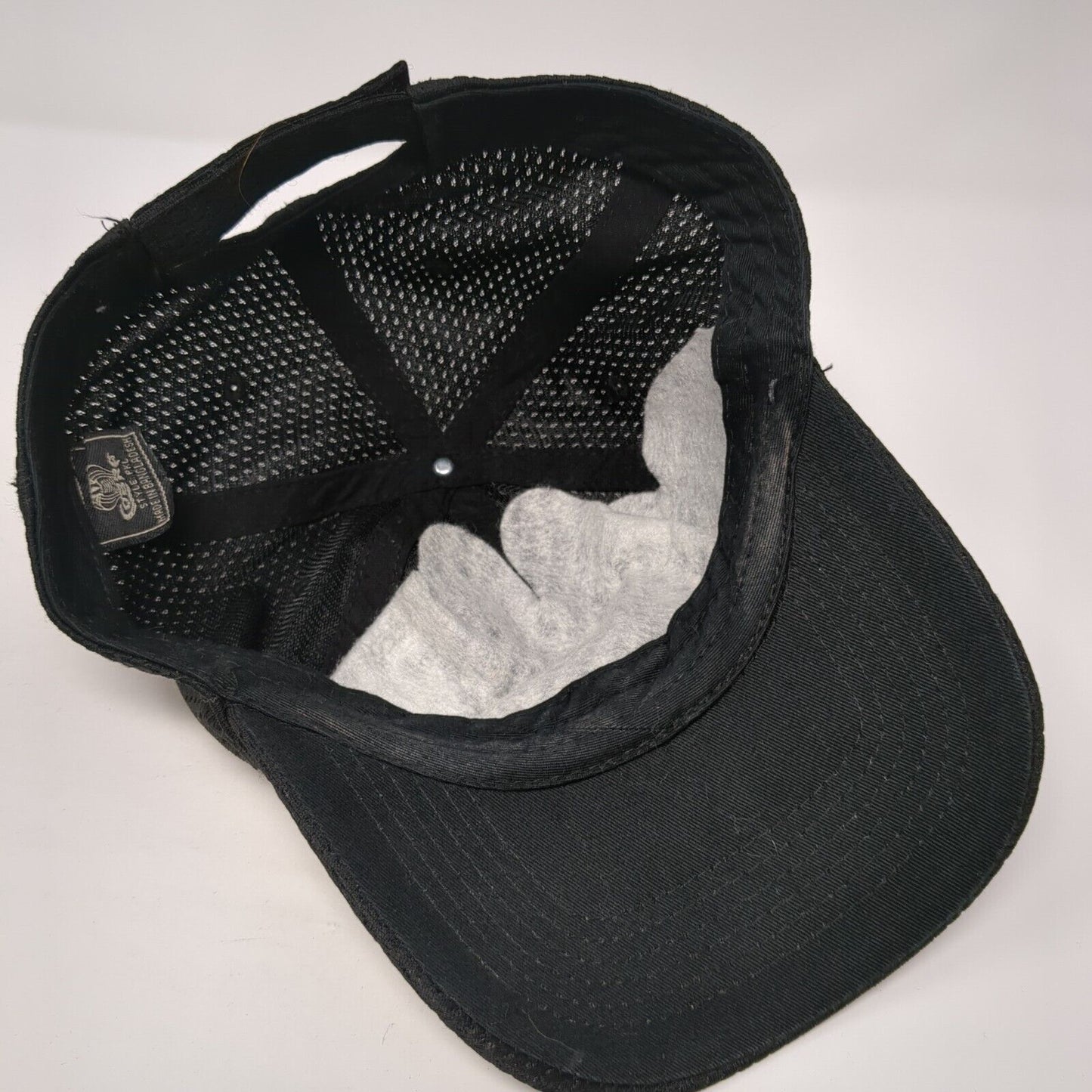 Cobra Strapback Hat Black One Size Adjustable Breathable 6 Panel Blank