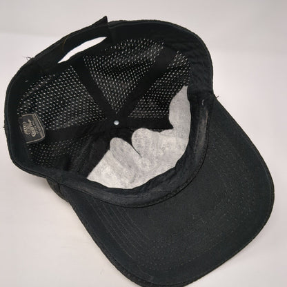 Cobra Strapback Hat Black One Size Adjustable Breathable 6 Panel Blank