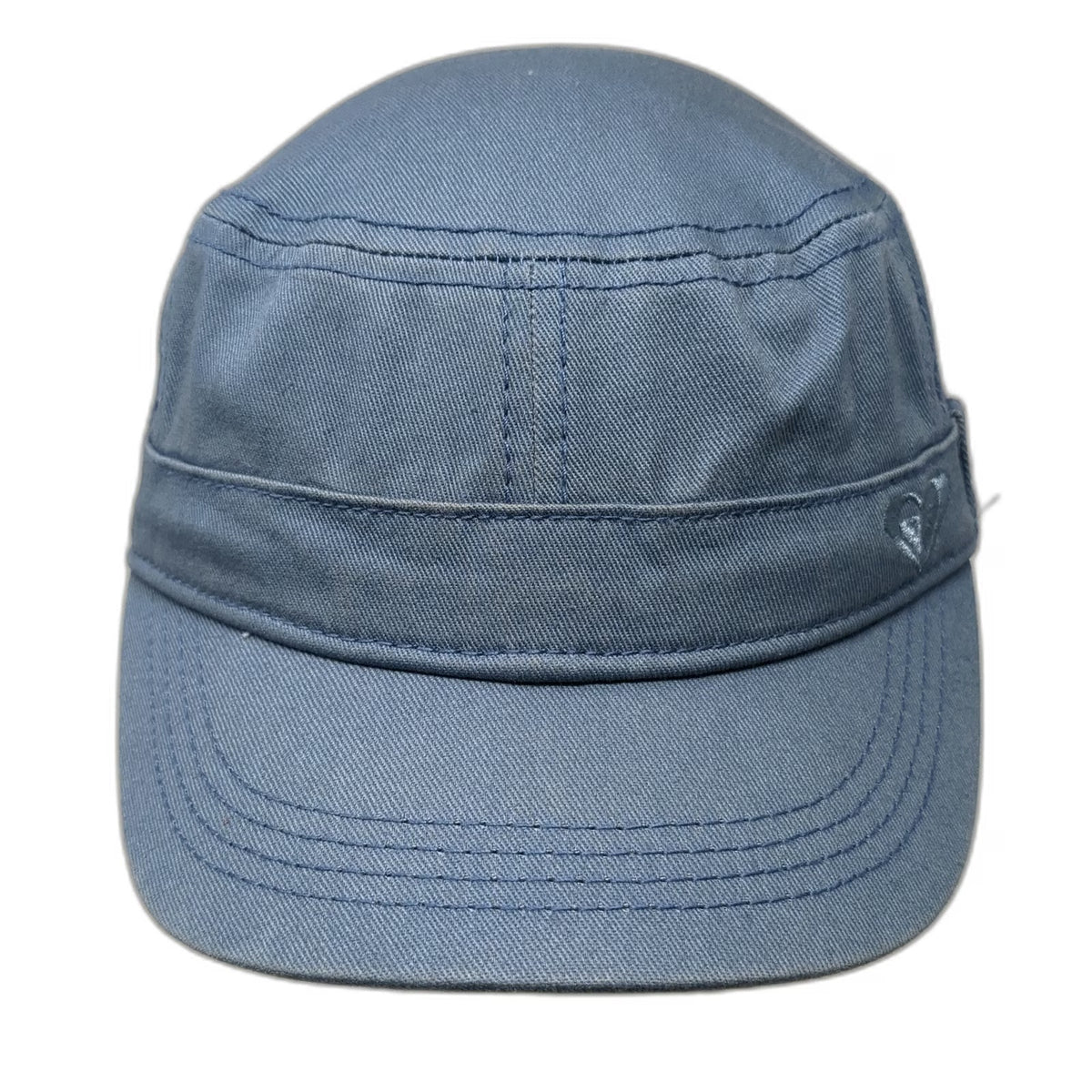 Roxy Army Cap Blue One Size Adjustable Slideback Cotton Heart Logo Cadet Hat